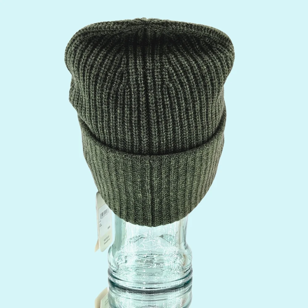 LITA by Ciara Hat Beanie Olive 100% Recycled Cashmere Love Embroidered Cottage